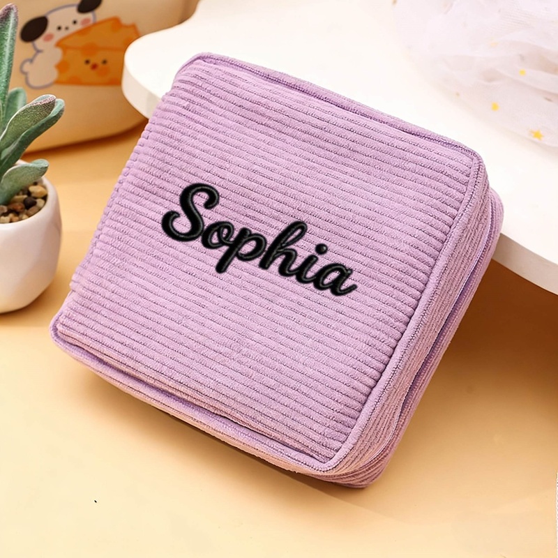 TEMU Neceser de Maquillaje Bordado con Personalizado - Bolsa de Maquillaje Texturizada de , Neceser Portátil, Organizador de Cuidado de la Piel y
