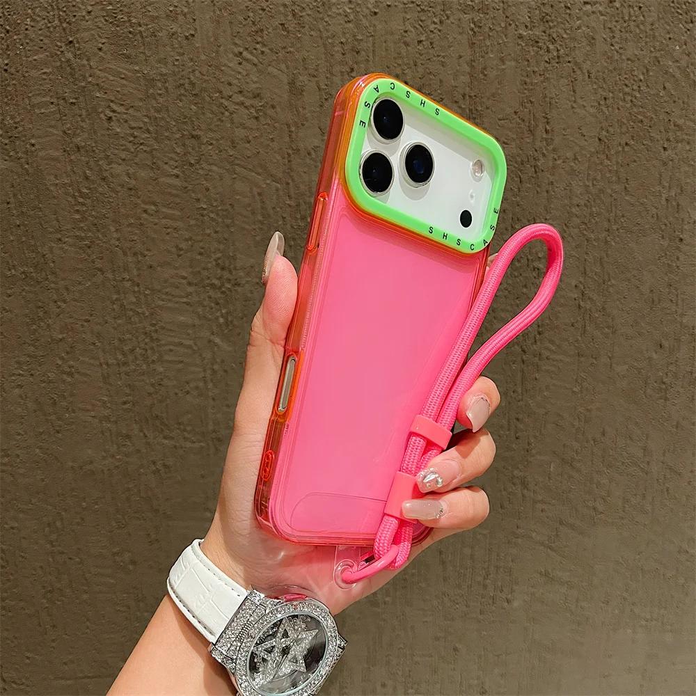 TEMU Phone Case: Two-pack, 1 Phone Case + 1 Lanyard, -block Wrist Strap Lanyard Protective Cover, Suitable For Iphone 17 Air 16 15 14 13 Pro Max,