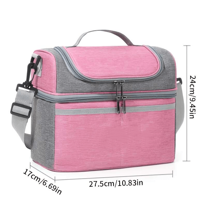 TEMU Personalized Insulated Lunch Bag With Name/text - Large Capacity Thermal Tote Suitable For, Office, Travel - Detachable Strap & Ice , Oxford