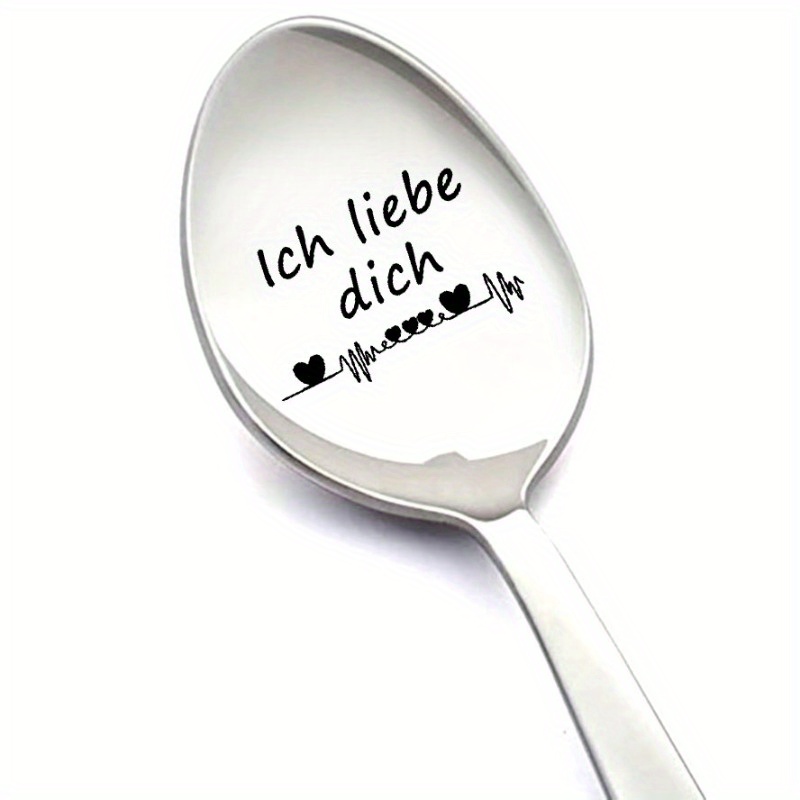 Stainless Steel Couple Gift 2pcs Spoon, Long Handle Spoon With Engraving, Valentine's Day, Wedding Anniversary Engagement Gift, Gift For Your Other, Engraved Coffee Tea Ice Cream Spoon, Ideal Gift For