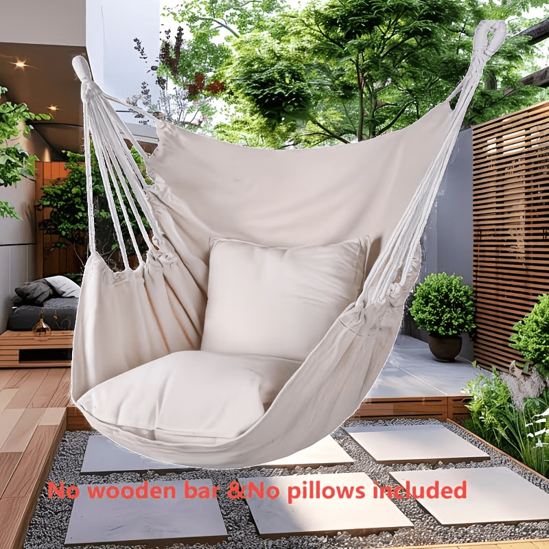 Portable Hammock Chair, Outdoor Swing Hanging Chair With Straps. Lightweight Camping Chair With 200kg / 441lbs Load Capacity. Perfect For Picnics, Hiking, Courtyards And Patios. (cushion Not Included)