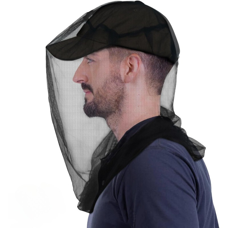 TEMU Solar-powered Net Mesh Insect Repellent - Adjustable Headgear For , Camping, Hiking, Fishing, Gardening, Solar-powered Repellent, Face Tent, Fly