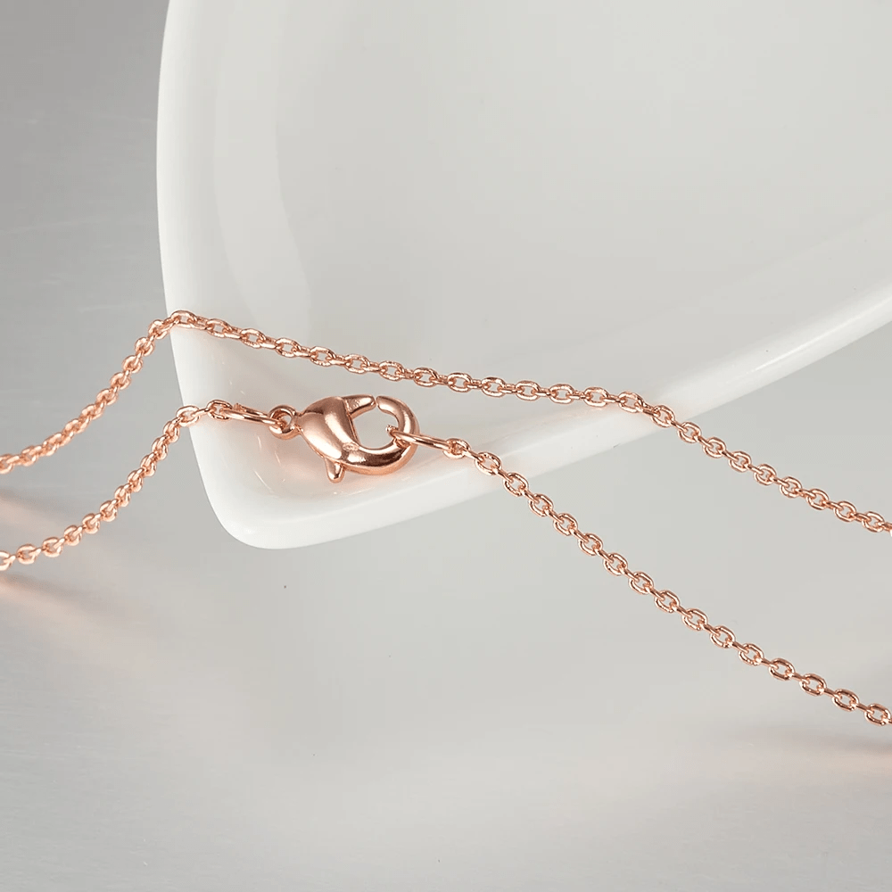 Women's Simple Rose Golden "O" Collarbone Chain Necklace
