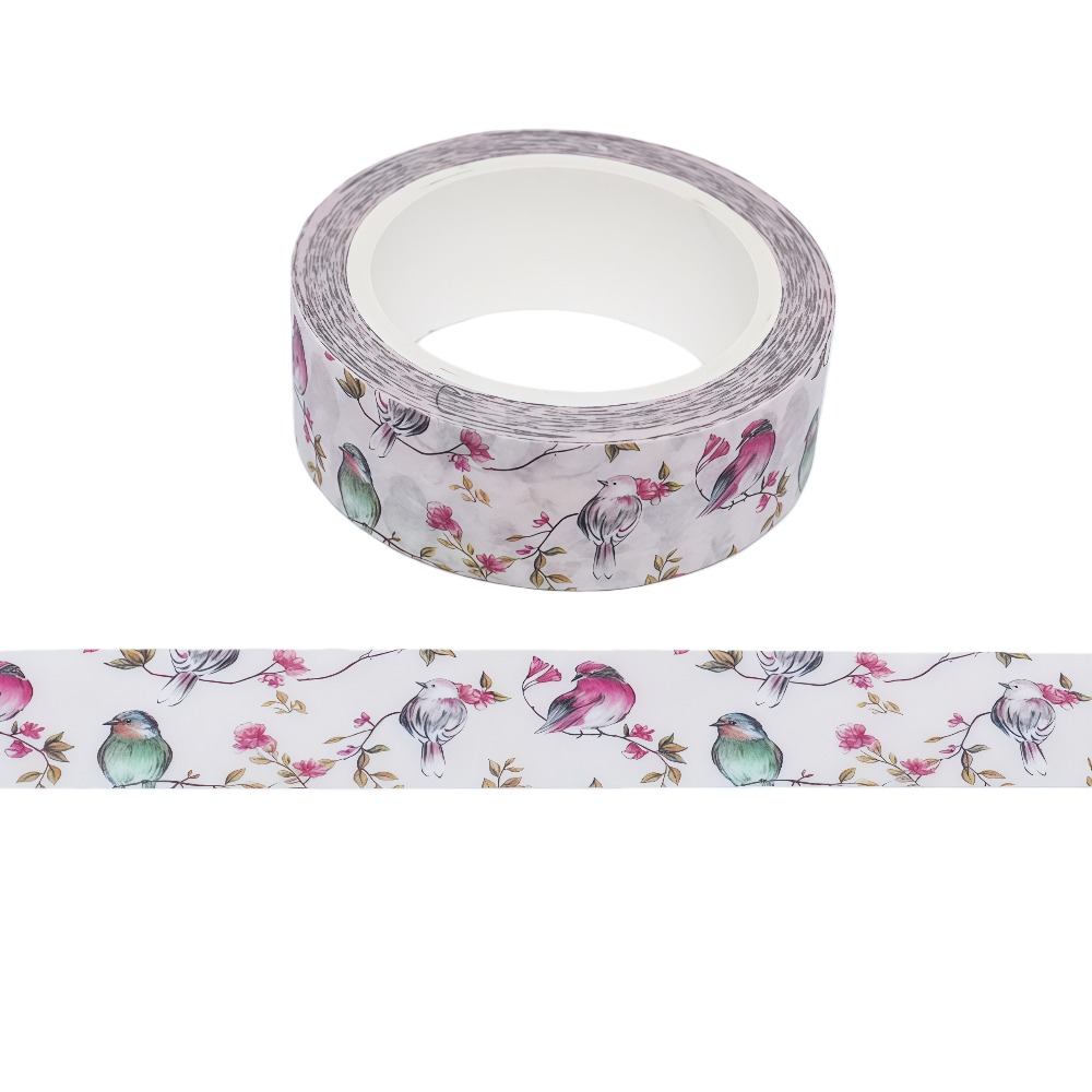 E-shop Frühlings-Washi-Tape im Ins-Stil mit Aquarell-Blumen Vögeln für Tagebuchdekoration, Scrapbooking, Geschenkverpackung, DIY-Dekorationsmaterial