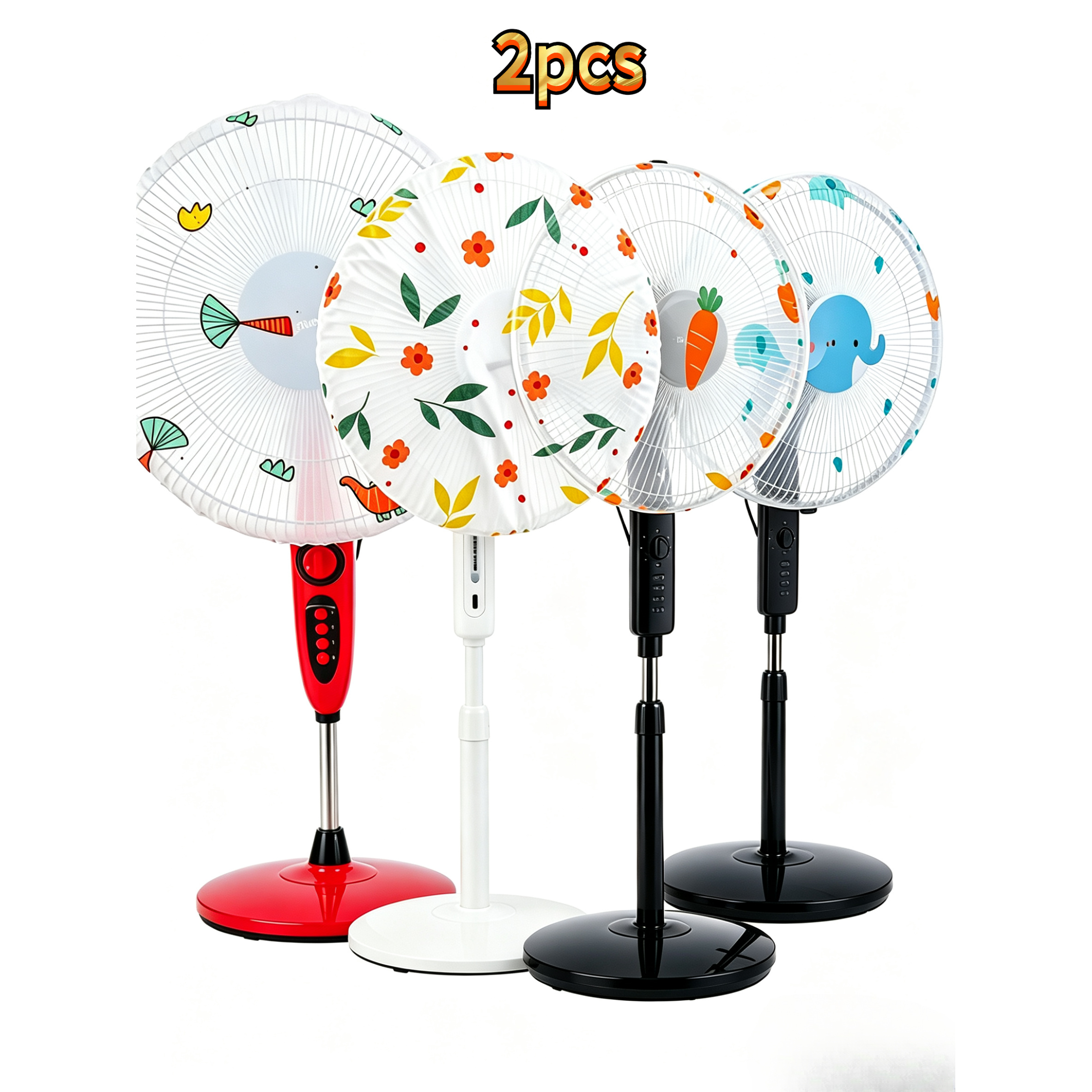 TEMU Fan Dust Covers (2-pack/5-pack), Universal Household Washable, Compatible With Fan Styles, Random Colors