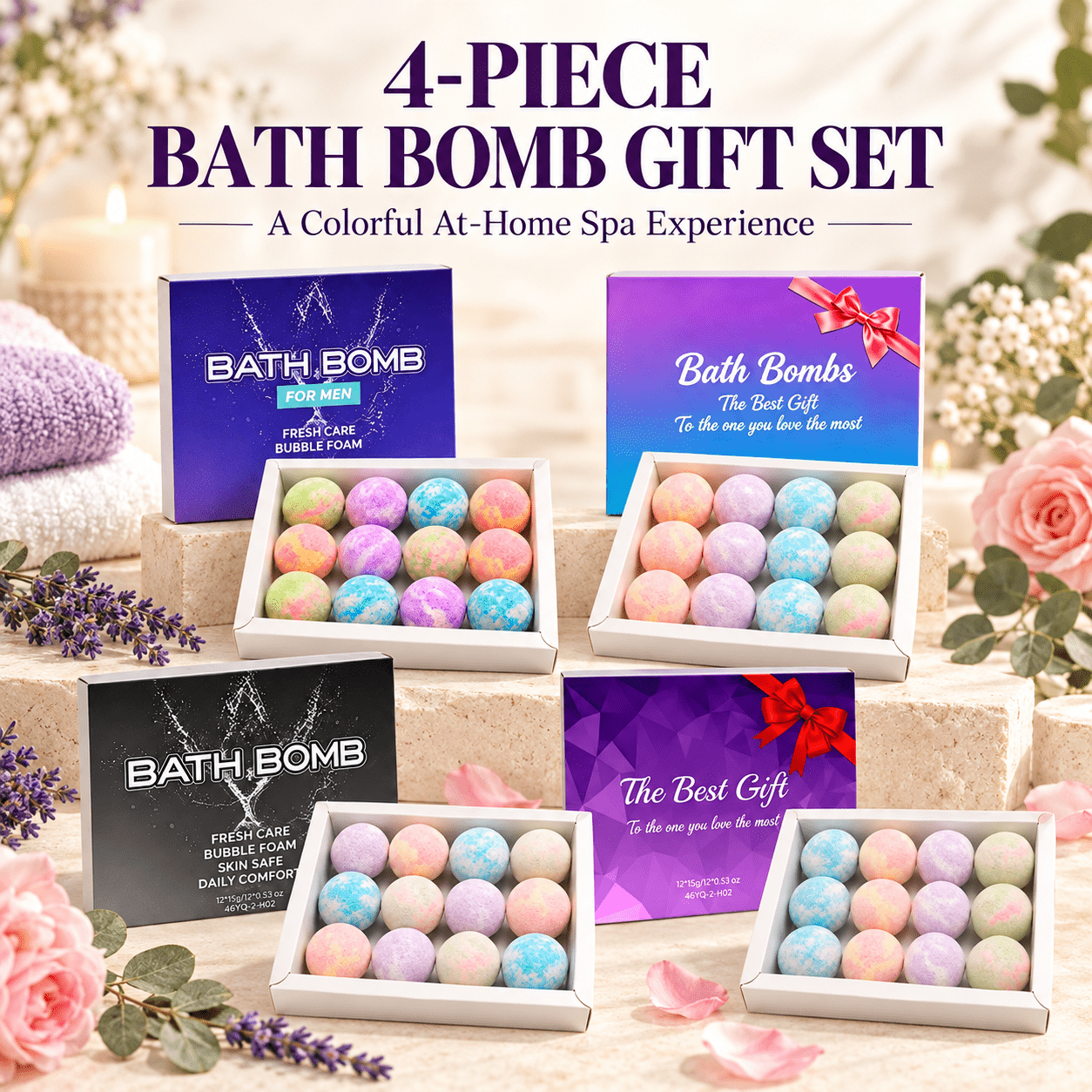Image of 4pcs Luxury Gift Set, Packaged In Elegant Decorative Gift Box, Great For Birthday, Anniversary And Other Special Occasions For
