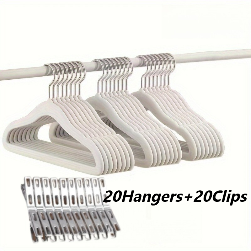 40pcs Set Of Children's Plush Hangers With Clips. Home-use Children's Hanging Clothes Rack, Packaging, Durable Baby Hanging Clothes Rack Suitable For Daily Use By Toddlers(pink Sent)