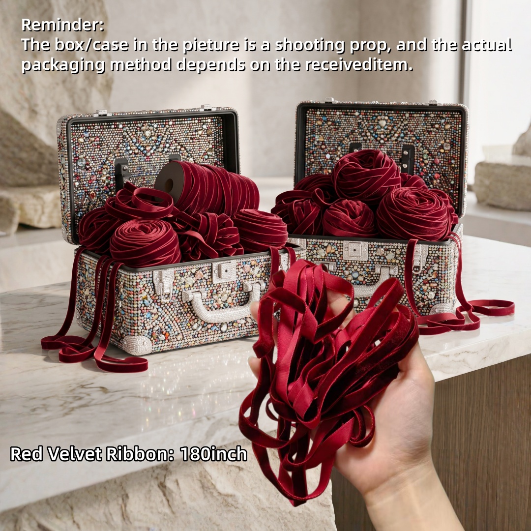 TEMU Matte Light Luxury Burgundy Velvet Ribbon Roll - Total Length 450cm Single-sided Satin Thickened Velvet Fabric With Smooth Texture And