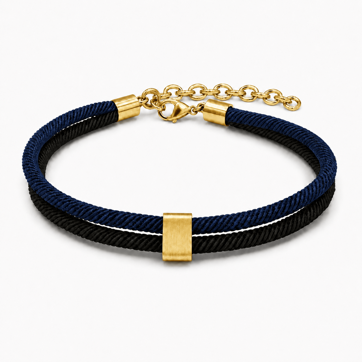 Personalized Engraved Name Bead Bracelet with Double Cord