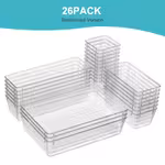 Top pickLocalSet of Clear Plastic Storage Bins for Tables And Drawers, 4 Different Sizes for Versatile Office Organization, 44 Non-Slip Containers for Office Use, Desk & Drawer Organizer for Home StorageOpen in new tab.