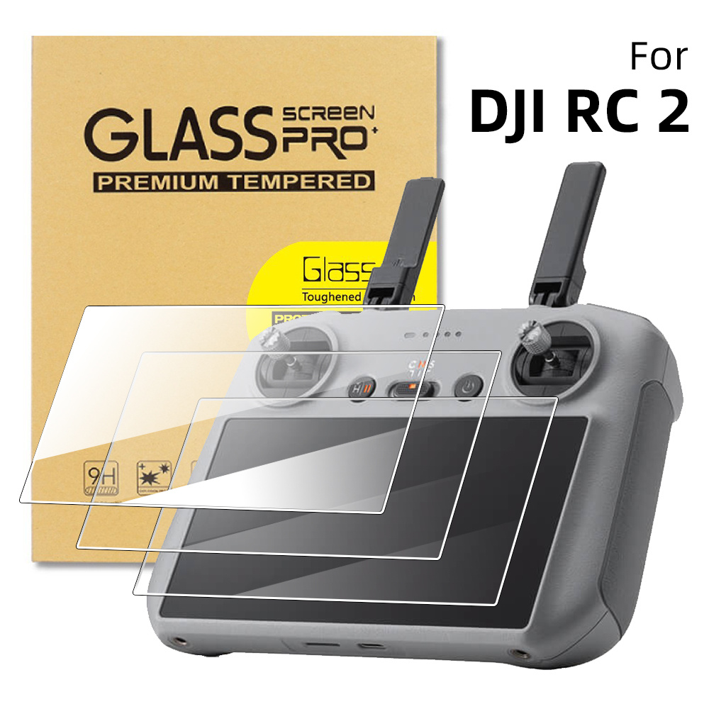 TEMU Lot de 3 protections d'écran en verre trempé pour 4 Pro RC 2, accessoire en verre -rayures pour d'écran de télécommande 4 Pro RC 2