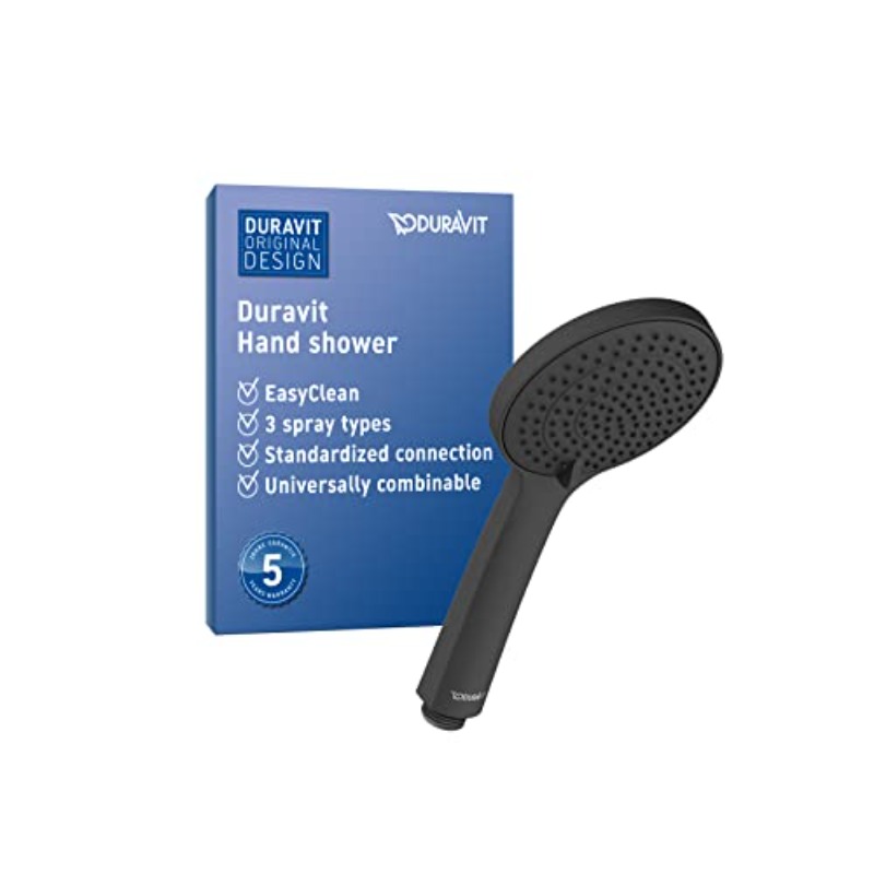 Universal Black Matt Shower Head with 3 Spray Types