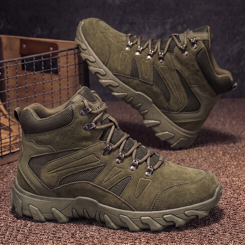 TEMU Loeikan High-top New Style Men's Versatile Outdoor Comfortable Hiking And Mountaineering Shoes, Outdoor Fashionable Thick-soled Casual Sports
