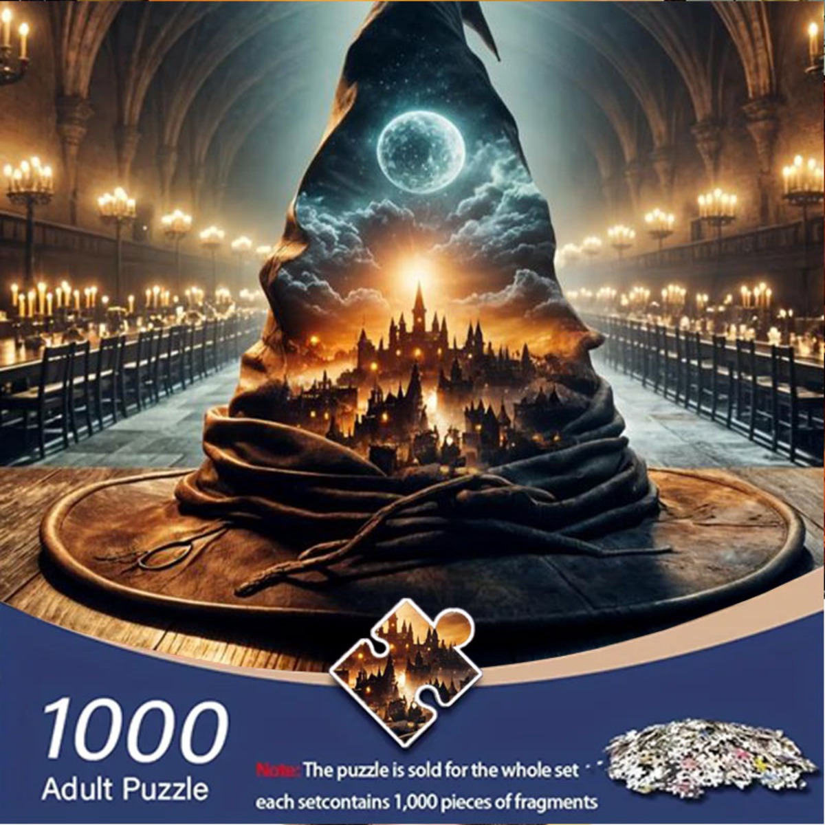 1000pcss Adult Puzzle-'s Hat Hides The Stars And The Candlelight. 1000pcss To Create Your Magical Time. -paper Puzzles-family -fun And Stress-