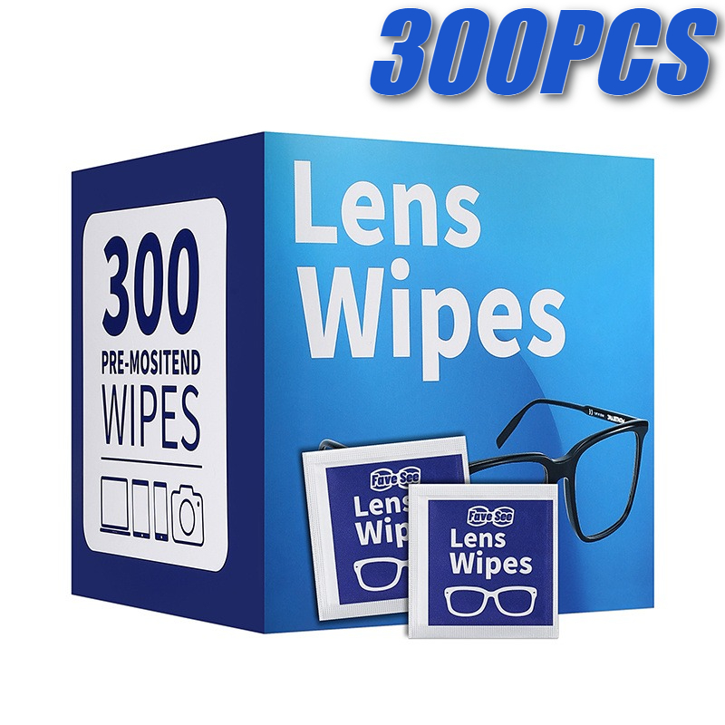 300pcs Disposable Pre-Moistened Lens Cleaning Wipes for Glasses, Cameras, and Electronic Devices