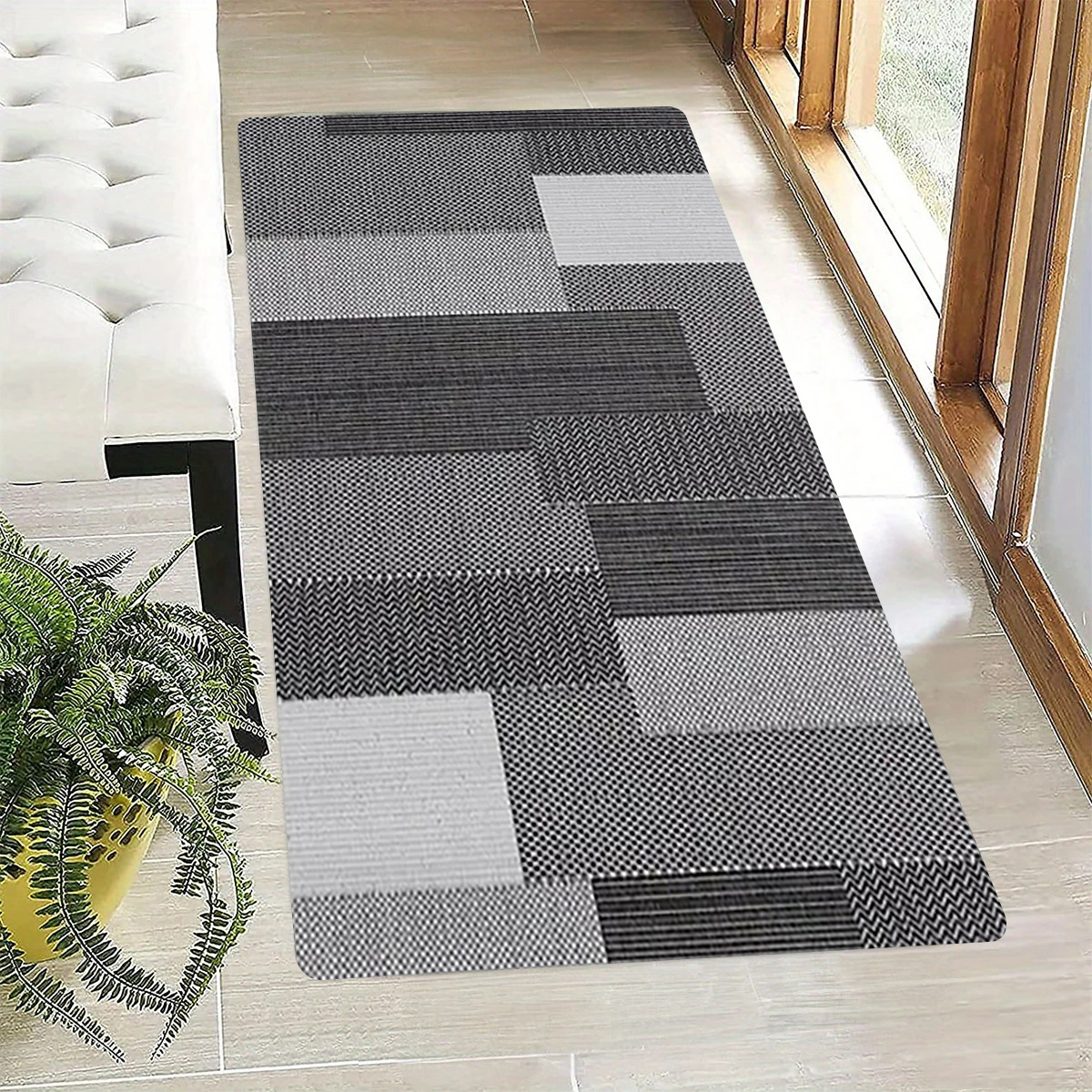 TEMU Tapis de sol de cuisine épais 1,1 cm, motif pour couloir et balcon, tapis d'impression éponge épaissi et à l', convient pour cuisine, salon,