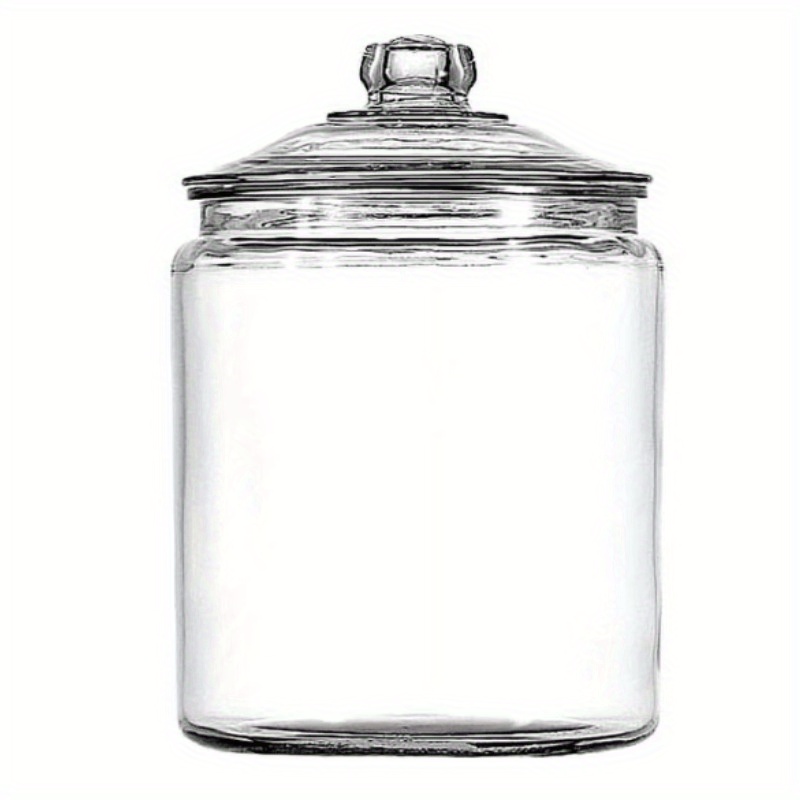       2 gallon glass jar with airtight metal lid clear pantry storage container for dry food flour sugar kitchen pantry organization food pantry food preservation container elegant kitchenware sturdy container