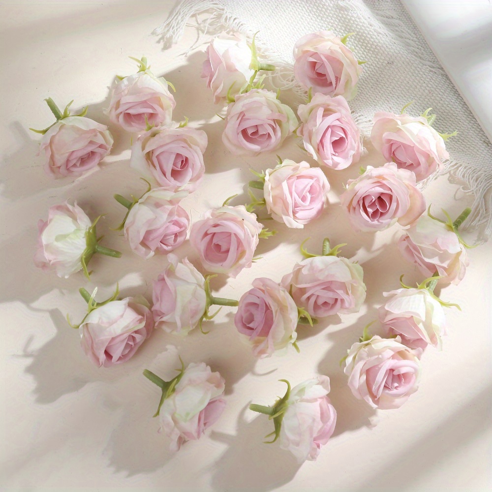 TEMU Kit de bricolage 30 pièces de têtes et boutons de rose artificiels, matériel pour couronnes, décorations de fête d'anniversaire et , corsages de