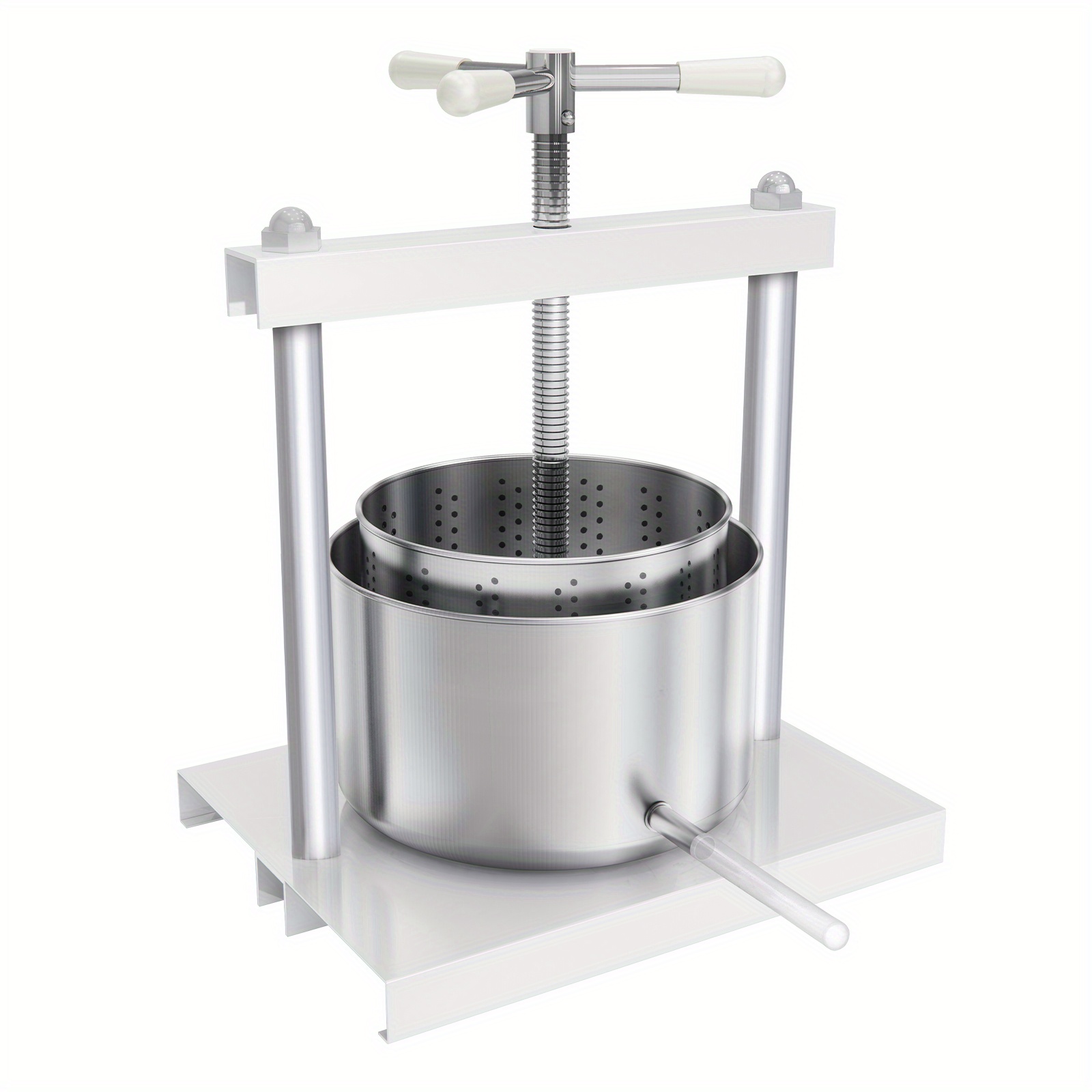 TEMU Stainless Steel Fruit Press 3l/5l, Wine Press With 430 Steel Basket For Grapes, Fruit, Meat, Herbs, Fat, Vegetables, And Cheese Making, Includes