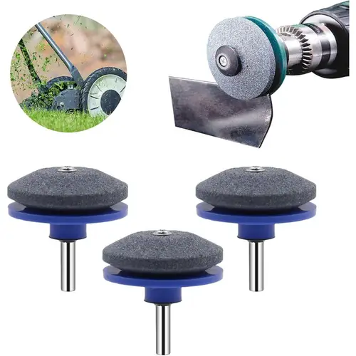lawnmower blade sharpener 2024 new mower blade sharpener layered lawn mower blade sharpener suitable for and hand drills 3 5pcs blue