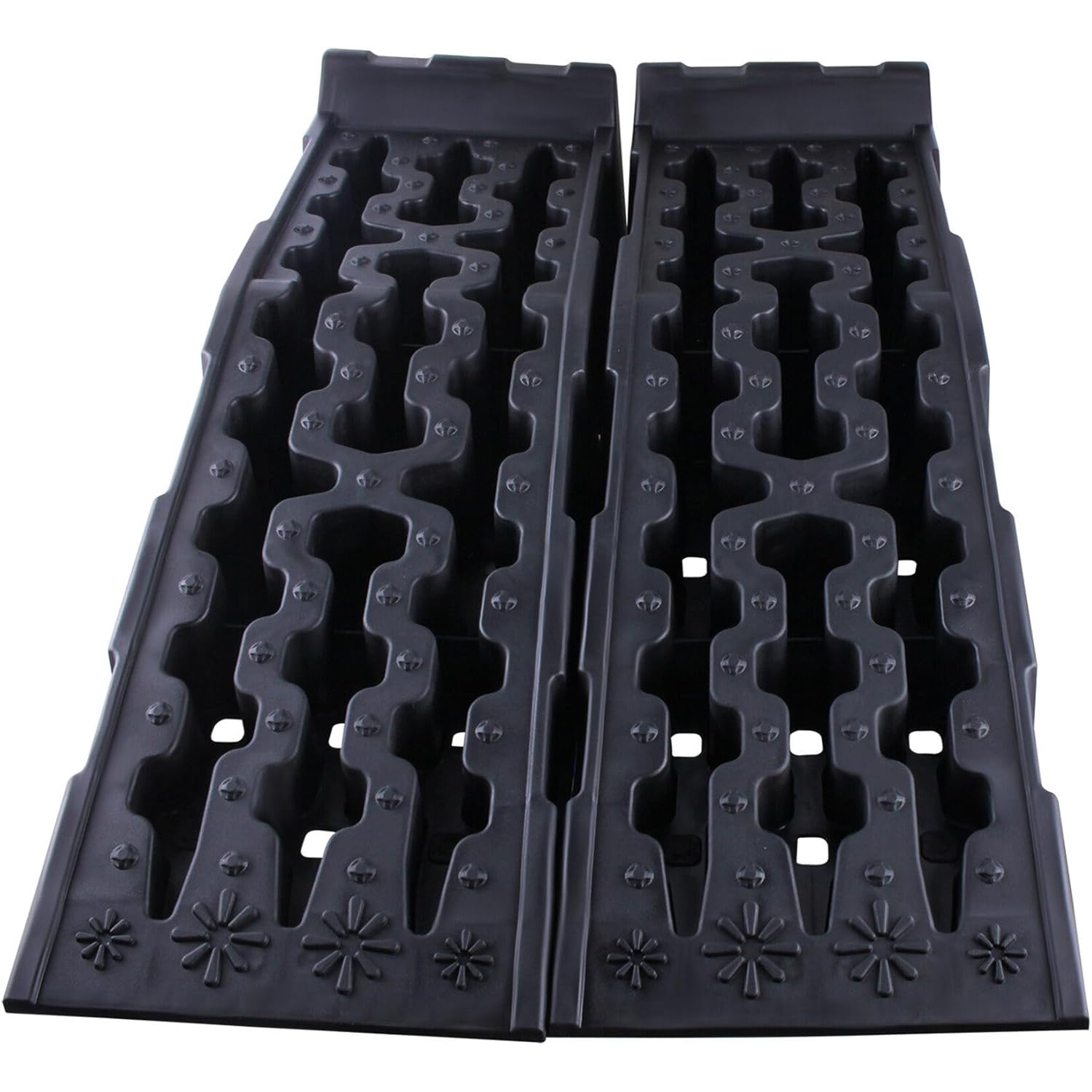 Set Of 2 Durable Plastic Vehicle Ramps With 6-ton Capacity - Heavy-duty Car Lift Platforms For Automobiles And Larger Vehicles
