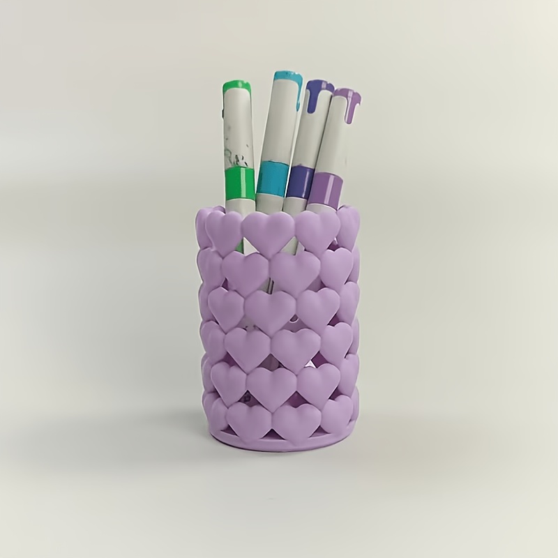 TEMU Trousse à crayons créative de cœur | Fabriquée en plastique, offre un ample espace de rangement pour les crayons, cadeau idéal pour le Nouvel An