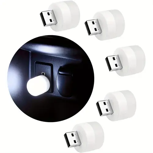 5pcs mini usb led night light cool protection reading lamp usb plug for computer mobile power portable downlight for bedroom polished prong bulb base usb powered household use