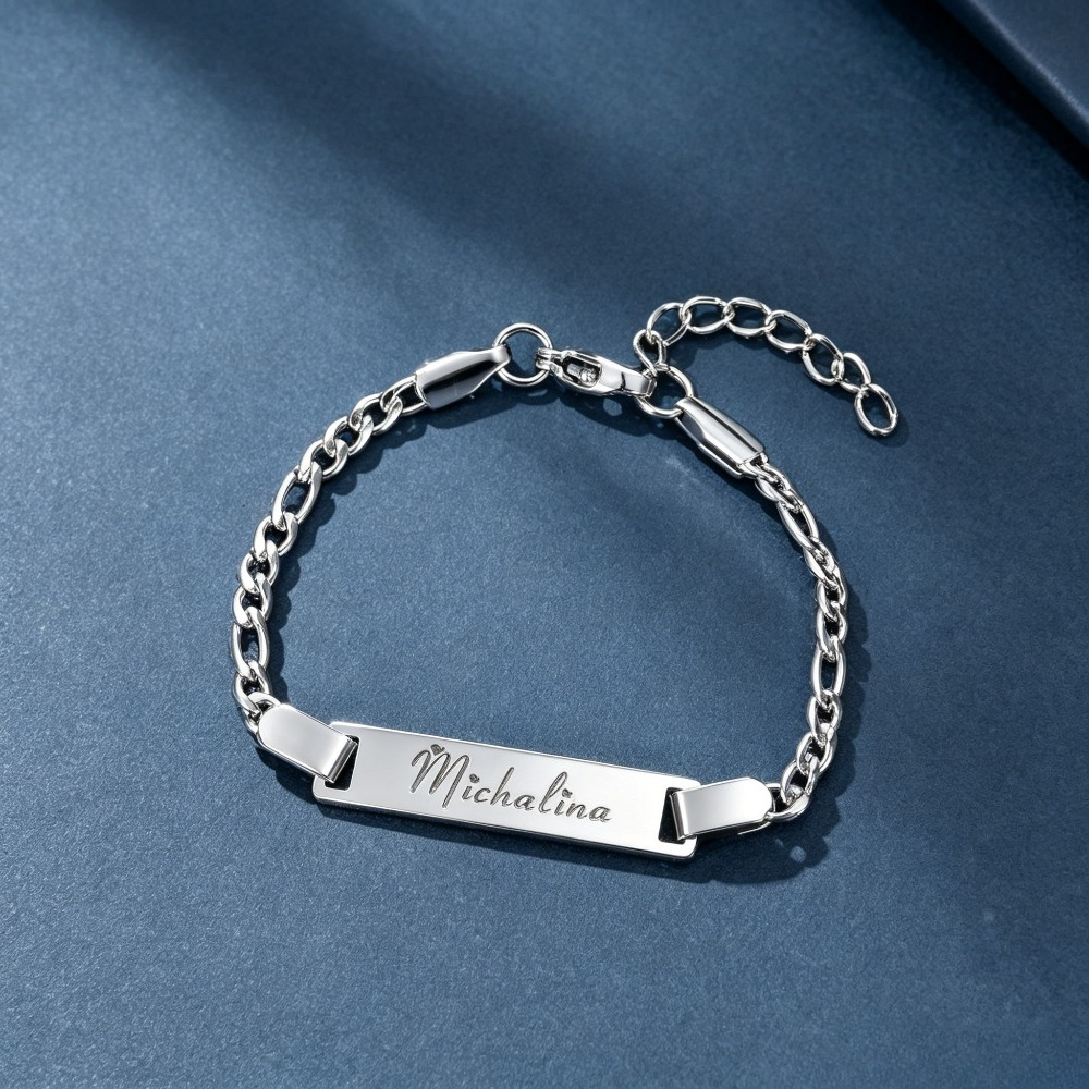 Custom Personalized Engraved Bar Bracelet - Unique Gift