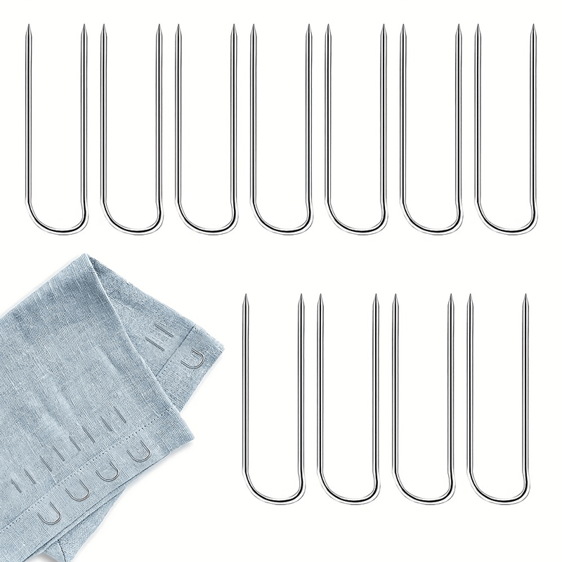 TEMU 120pcs Épissures en U en Acier Inoxydable, Aiguilles de Positionnement en U en Acier Inoxydable Aiguilles de Fixation pour Broderie à Aiguilles