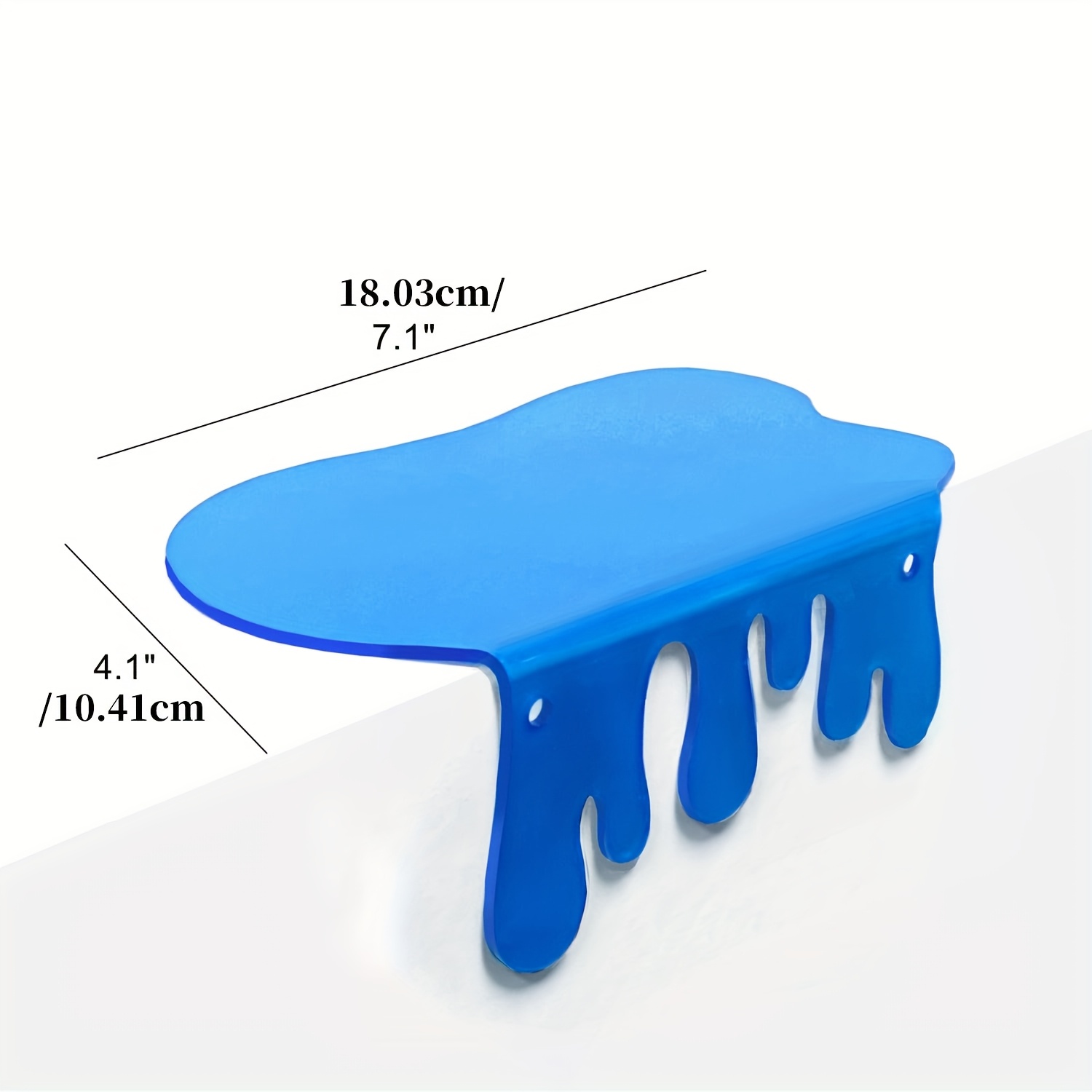 TEMU 2pcs Blue Acrylic Wall-mounted Floating Shelves - Modern No-assembly Wall Display Frames, Suitable For Photos, Plants And Decorations, Durable