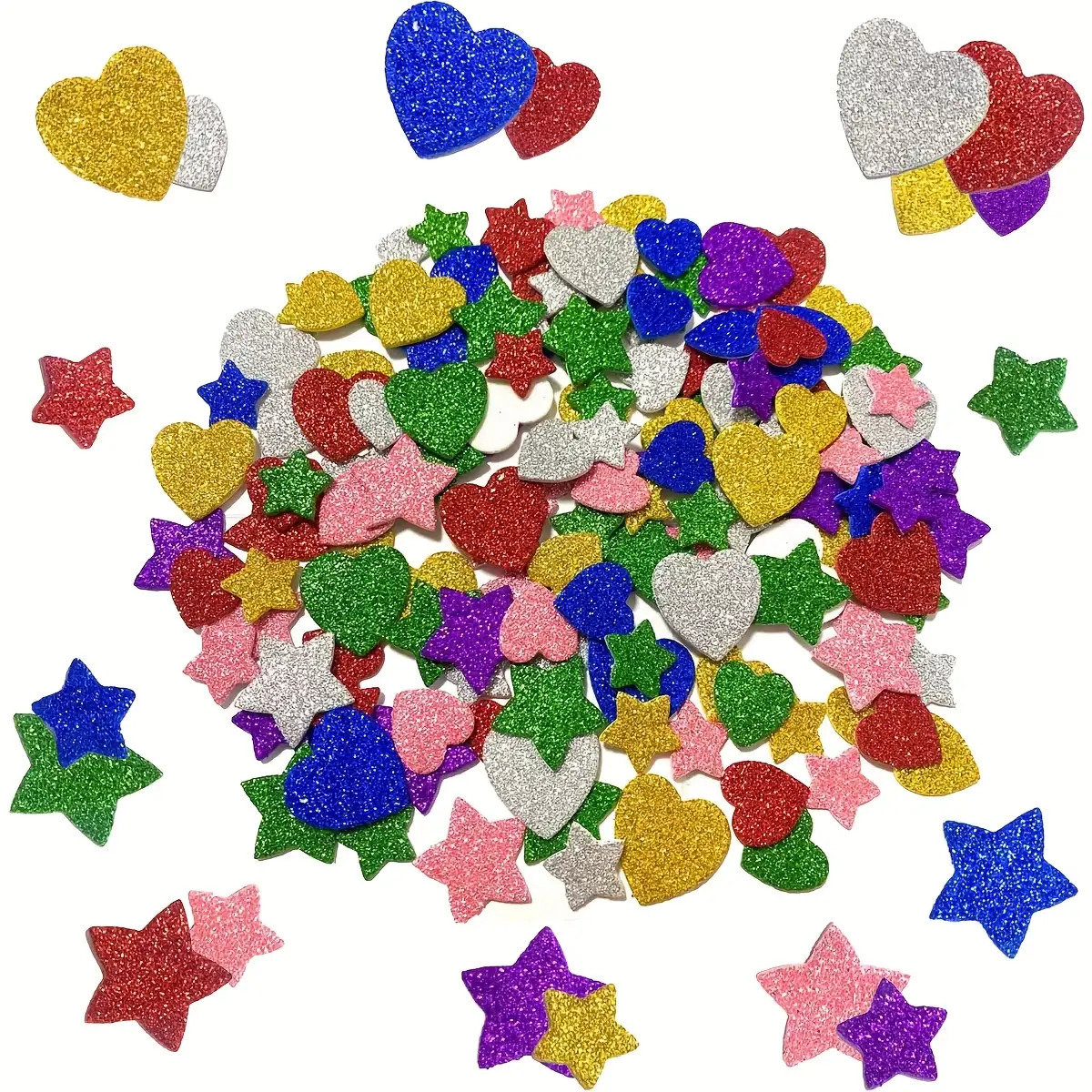 150pcs Glitter Foam Stickers for Craft Supplies & Decoration