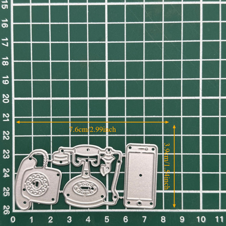 TEMU Matrices de découpe en métal Série Téléphone Rétro pour Scrapbooking, création de cartes, pochoirs, gaufrage et décoration artisanale