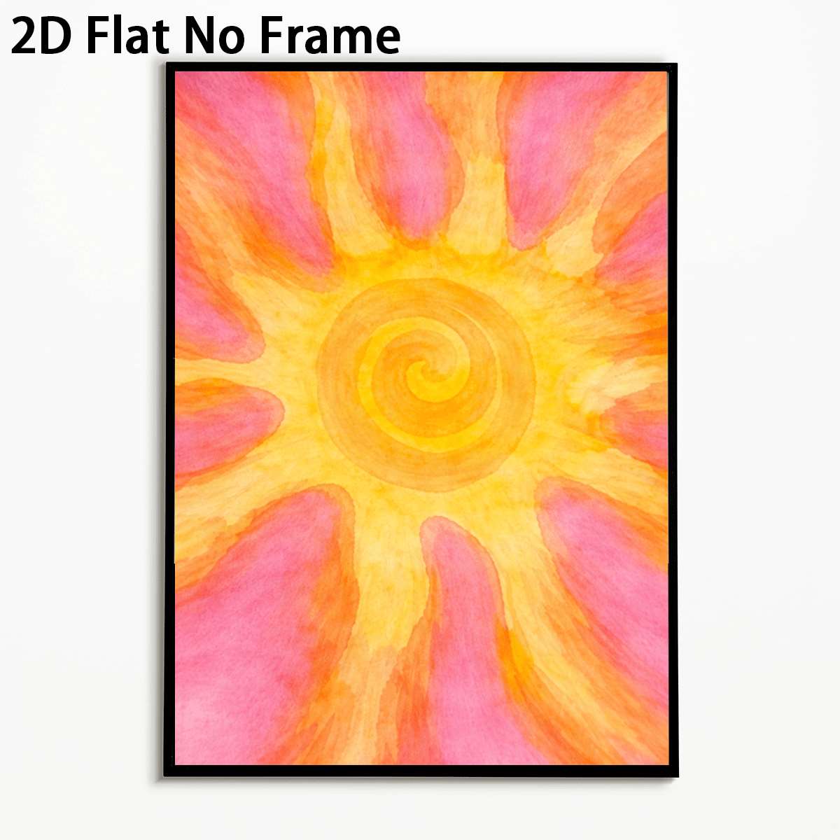 TEMU 2d Flat, 1pc Modern Minimalist Sun And Flower - Watercolor Suitable For, Unframed Canvas Suitable For Bedroom, Kitchen, Bathroom, Spring Summer