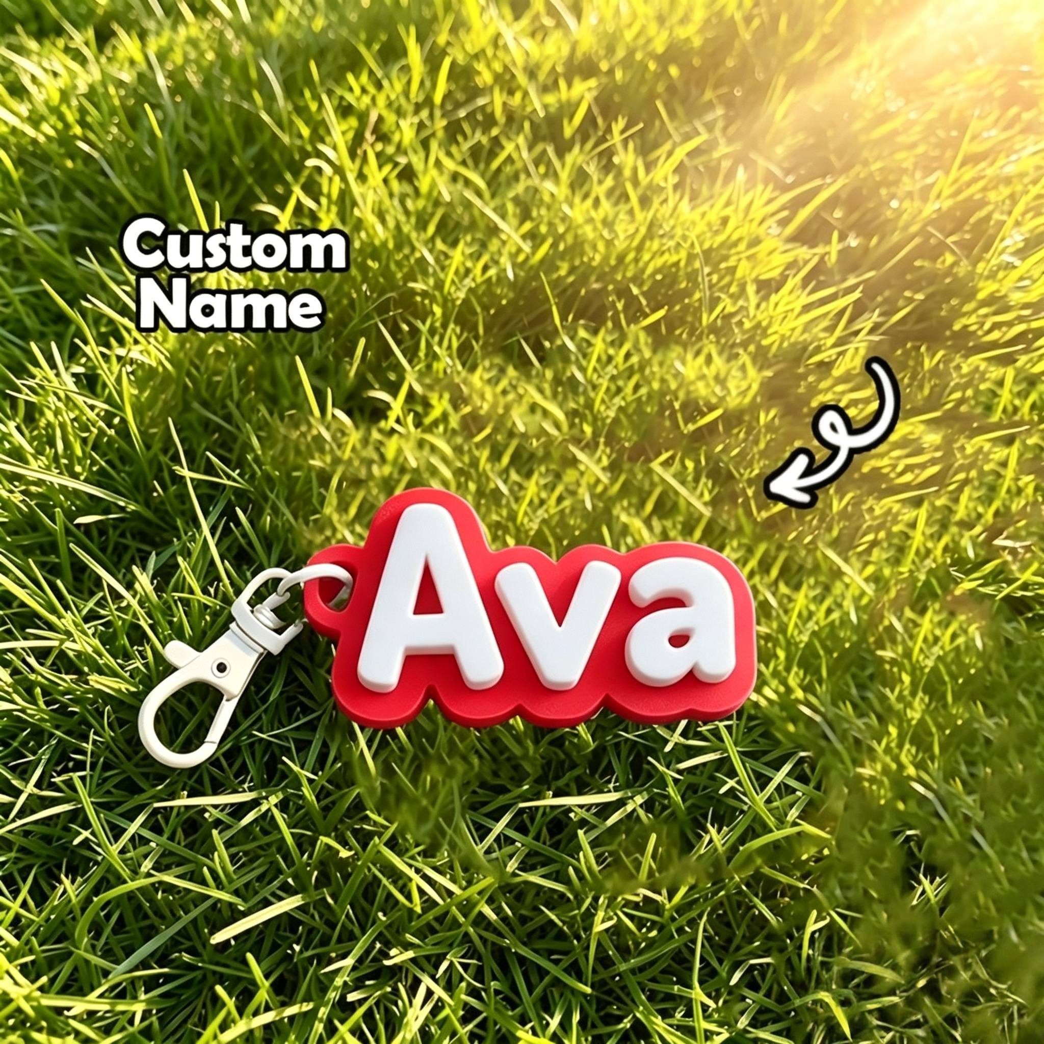 TEMU [customization] 1pc Personalized Letter Keychain, Layered Keychain, Customized Name Keychain, Ideal Personalized Gift For Family, , Backpack