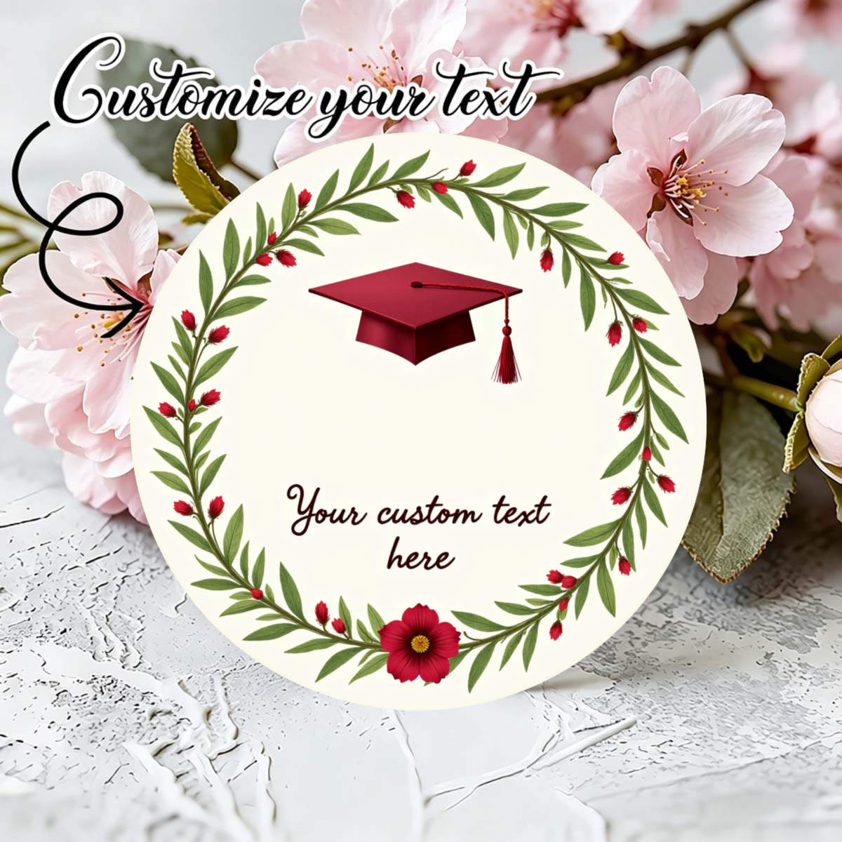TEMU Adesivo personalizzato con design di toppa e cappello universit�/da (capelliello) e corona per decorazioni per feste, regali, etichette e