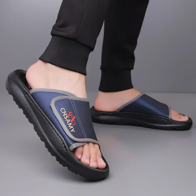 mens home bathroom slippers 2025 new lightweight quick dry mens sandals fashion open toe slides for indoor outdoor beach and casual wear sole non slip solid color round toe stylish anti skid flip flops comfortable thick soled summer durable eva material unisex design everyday use car friendly slip resistant house slippers 2pcs set 1pc shoe 1pc bag Product details 13