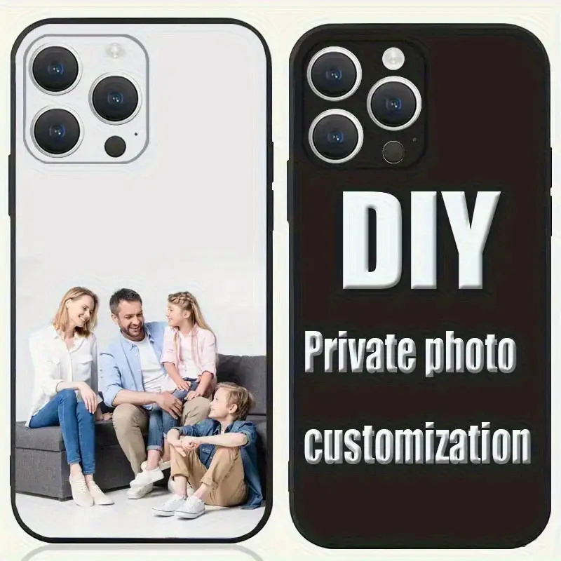 Customizable Photo Black Phone Case Compatible with iPhone 16/ 15/ 14/ 13/ 12/ 11 Pro Max/ Pro/ Plus/ Xs Max | Shockproof TPU Material | Birthday/ Father'S Day/ Valentine'S Day Gift for Girlfriend/ Family/ Couples | Creative Personalized Anniversary
