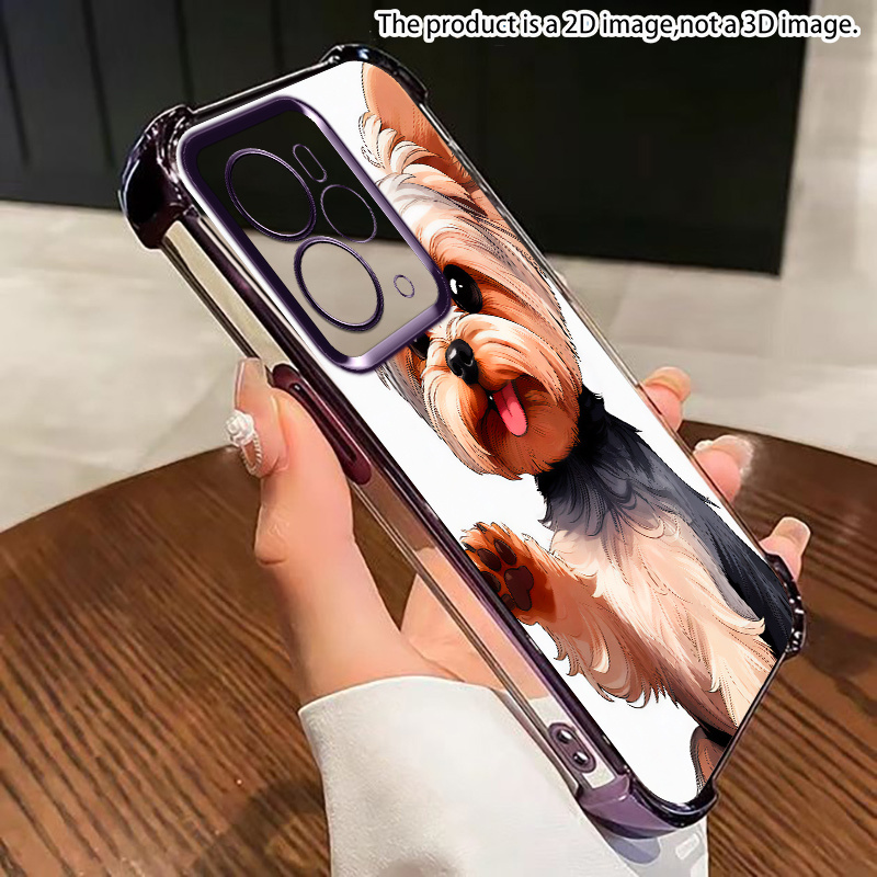 item picture phone case 2d flat suitable for oppo realme 16t 16pro 15pro 15t 14pro 13pro 12pro 11 100  i c85 75 gt7 note80 electroplated transparent anti fall shockproof soft cover yorkshire pattern business   cute women  