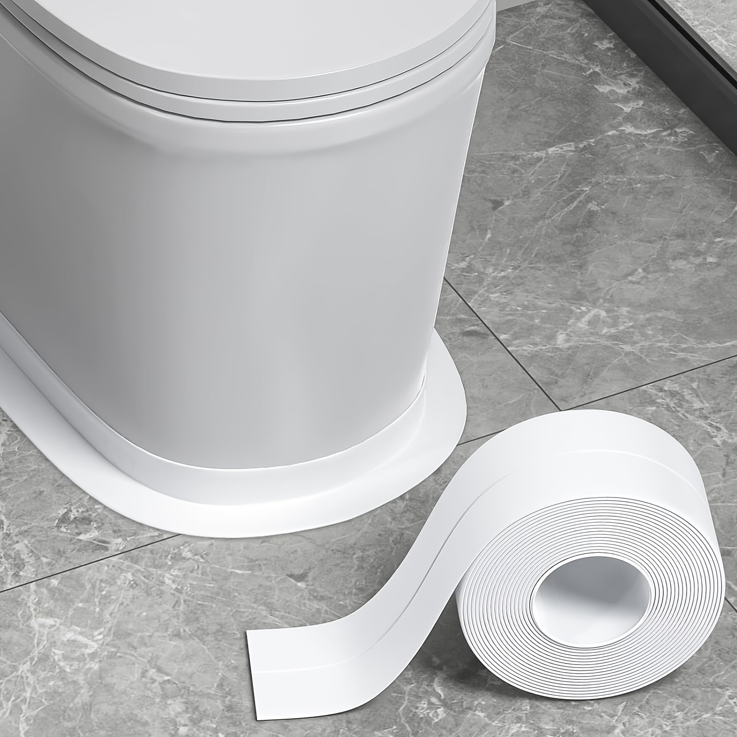 1 roll 314 96 inch super strong   self sealing tape heavy duty no tools needed suitable for bathroom kitchen sink shower bathtub appliances leakproof dustproof ideal for diy and home renovation clean edges long lasting seal