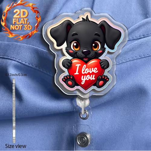 item picture 2d 2d flat cute cartoon themed acrylic retractable id lanyard cute badge holder with belt clip mothers day graduation gift suitable for nurses teachers 2d flat design 2d flat