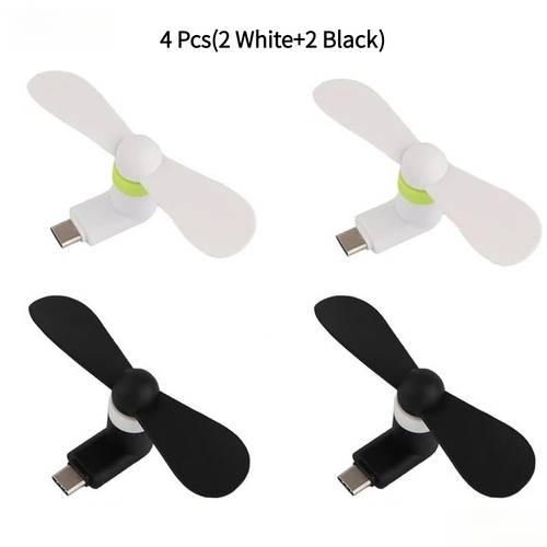 4 stk. tragbare mini-usb-c-lüfter, kompatibel mit iphone/ -smartphones, usb-c typ-c direktstromversorgung, leiser -kühlventilator für handykühlung, reisen & sommer-outfits, für typ-c-geräte (ohne elektronik/- )