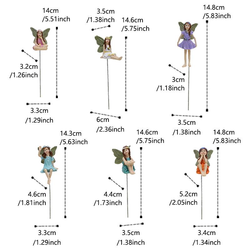 Image of Inventory : A Collection Of 6 Resin Garden Fairy Statues Designed For Outdoor Courtyard Decoration, Ready For Delivery