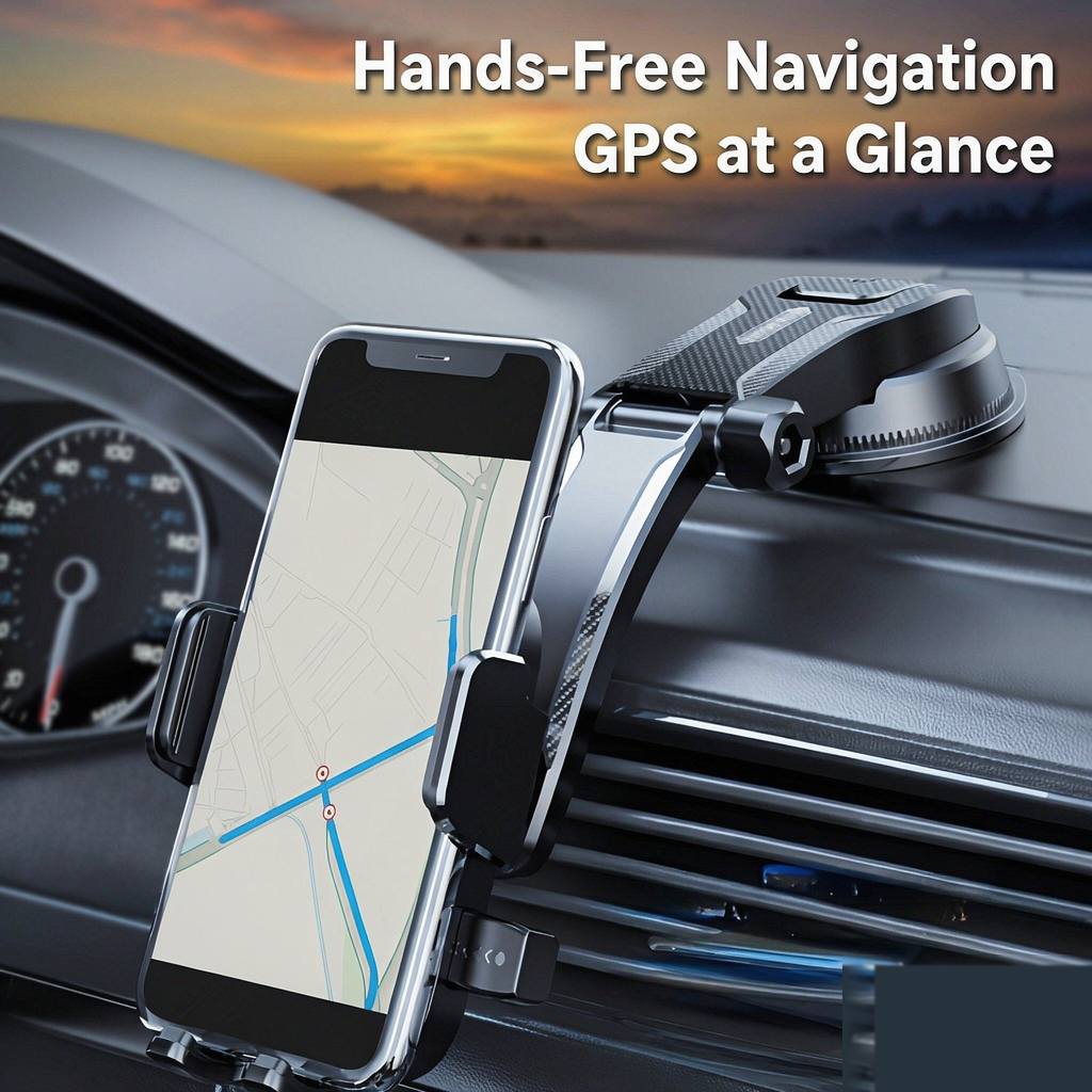 TEMU Car Phone Navigation Mount, And Horizontally Adjustable In Directions, Supports 360-degree Rotation To Find The Best Viewing Angle. Features A