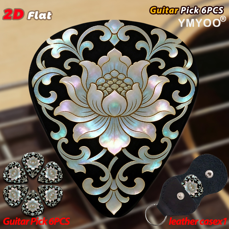 TEMU Juego de 6 púas de guitarra 2D con floral con diseño de para tocar la guitarra, y rutinas de práctica diaria, 2D
