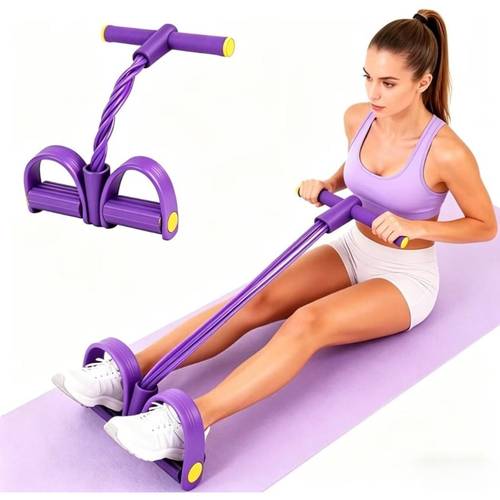1pc bande de à pédales, tonifieur dabdomen, corde élastique à 4 tubes pour gym à domicile, yoga, abdominaux, exercice de minceur complet pour femmes et hommes, équipement de fitness portable pour entraînement en intérieur, idéal pour les objectifs de fitness du an et de la saint-valentin
