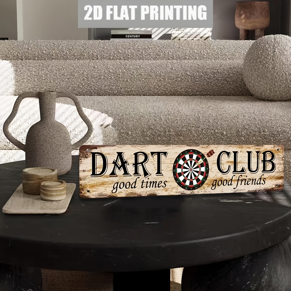 E-shop 2D Flach, 1 Stück Dart Logo Wandschild - Traditionelles Dartboard-Emblem geeignet für Spielzimmer, Man Cave, Bars, Pubs, Bierclubs -