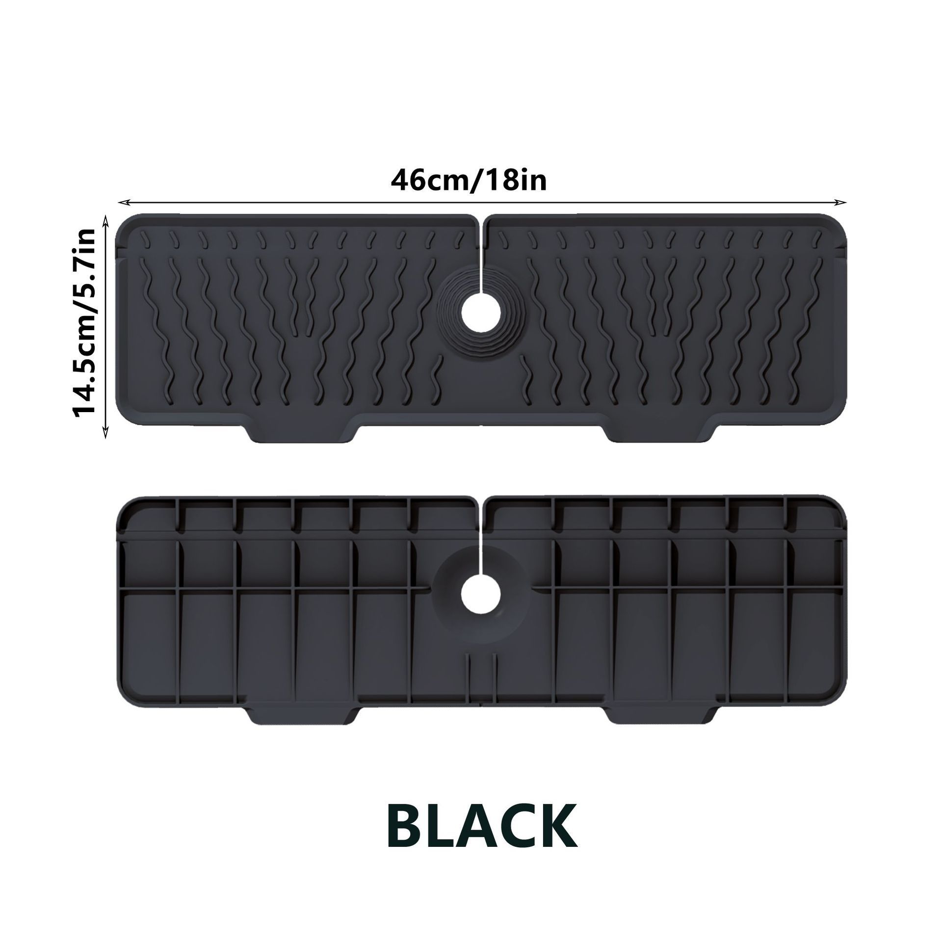 Heavy-duty Non-slip Sink Mat With Tilted Drainage Design - Foldable Gray/black, Easy-to-clean Silicone Material, Suitable For Sinks, Dishwashers, And Washing Machines