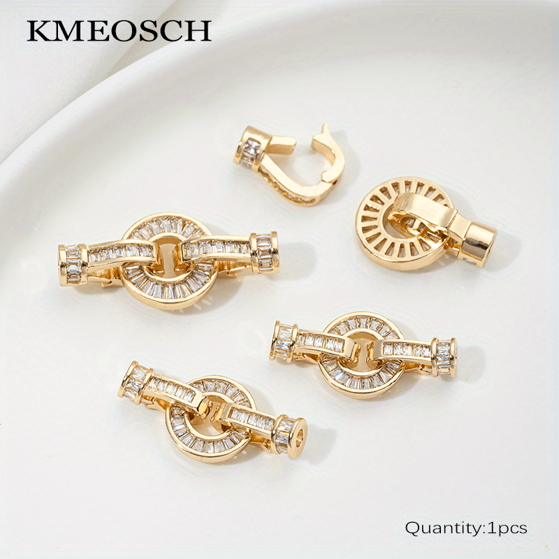 . Glänzende Zirkonia-Verbindungsverschlüsse, 18K vergoldeneter Messing Schmuckverschluss Befestigung für Armband…: retailer-supplied image