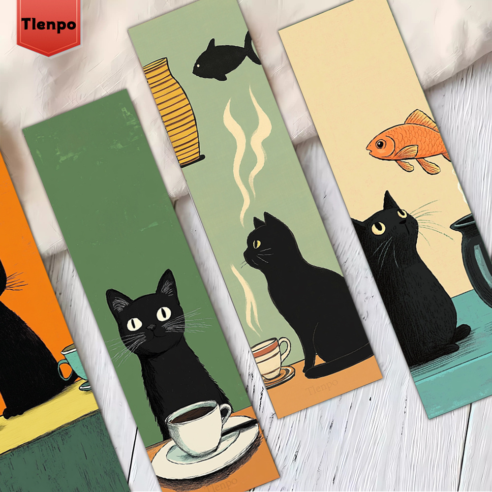 TEMU Ensemble de 32 pièces, Marque-pages minimalistes de chat, Marque-pages fantaisistes de chat, Marque-pages sur le thème du chat, Marque-pages