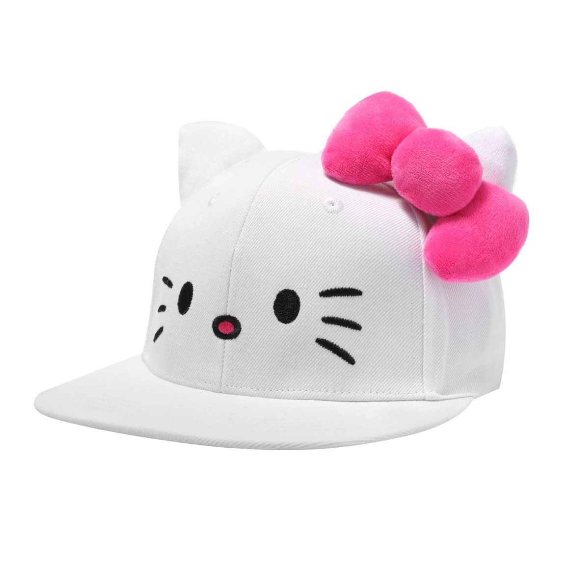 [ ]hello Kitty Japanese-style Baseball Cap With Bow, Solid Color, Large Brim, Sun-shading, Duckbill Cap